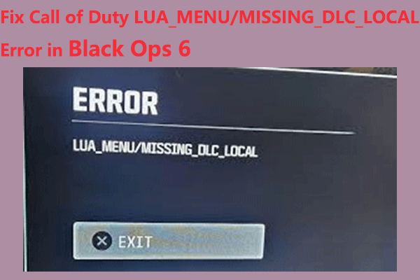 Correction de Call of Duty LUA_MENU/MISSING_DLC_LOCAL Black Ops 6