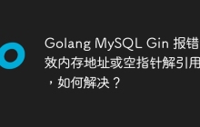 Golang MySQL Gin 报错：无效内存地址或空指针解引用，如何解决？
