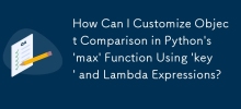 如何使用'key”和 Lambda 表达式在 Python 的'max”函数中自定义对象比较？
