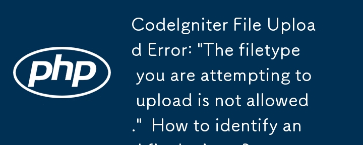 CodeIgniter 檔案上傳錯誤：「不允許您嘗試上傳的檔案類型。」如何辨識並解決問題？