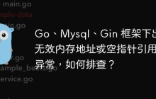 Go、Mysql、Gin 框架下出现“无效内存地址或空指针引用”异常，如何排查？