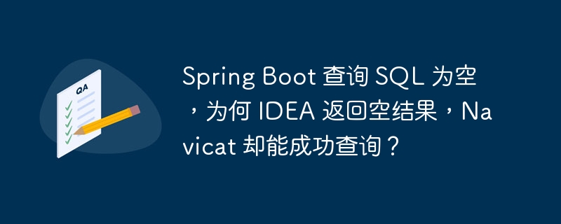 Spring Boot 查询 SQL 为空，为何 IDEA 返回空结果，Navicat 却能成功查询？