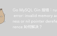 Go MySQL Gin 报错：runtime error: invalid memory address or nil pointer dereference 如何解决？