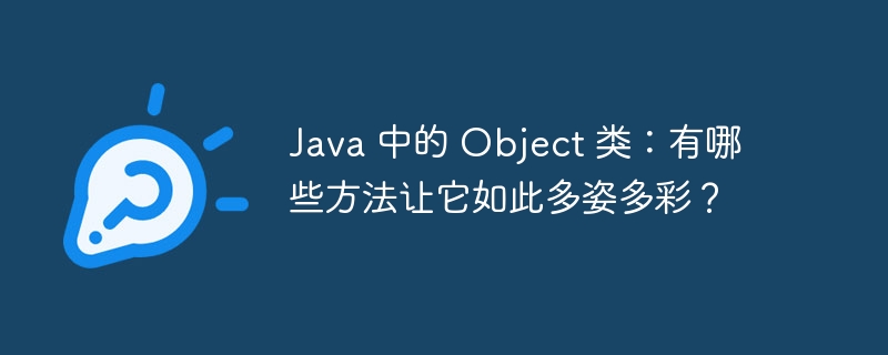 java 中的 object 类：有哪些方法让它如此多姿多彩？