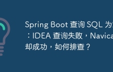 Spring Boot 查询 SQL 为空：IDEA 查询失败，Navicat 却成功，如何排查？