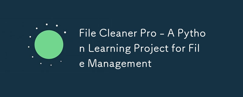 File Cleaner Pro - 用于文件管理的 Python 学习项目