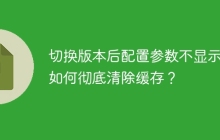 切换版本后配置参数不显示,如何彻底清除缓存?