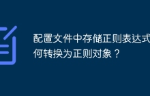 配置文件中存储正则表达式如何转换为正则对象?