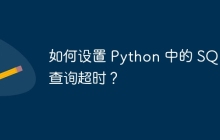 如何设置 Python 中的 SQL 查询超时？