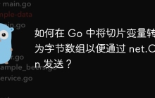 如何在 Go 中将切片变量转换为字节数组以便通过 net.Conn 发送？