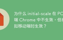 为什么 initial-scale 在 PC 端 Chrome 中不生效,但在模拟移动端时生效?