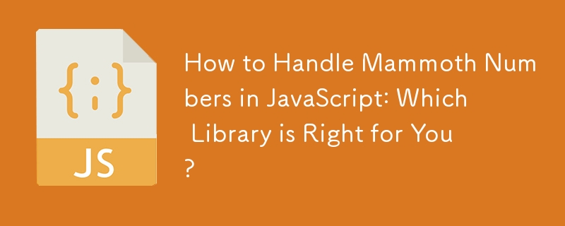 如何在 JavaScript 中處理龐大的數字：哪個函式庫適合您？