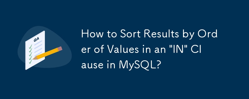 Wie sortiere ich Ergebnisse nach der Reihenfolge der Werte in einer „IN“-Klausel in MySQL?