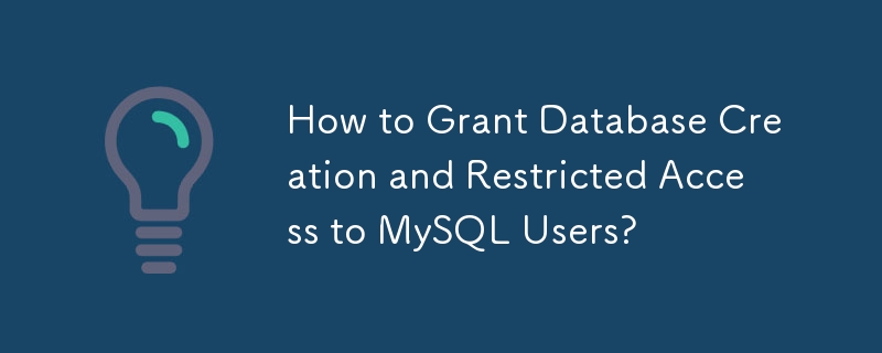 Comment accorder la création d'une base de données et un accès restreint aux utilisateurs MySQL ?