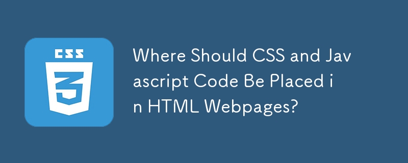 Wo sollten CSS- und Javascript-Code in HTML-Webseiten platziert werden?