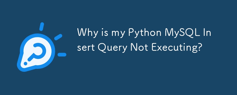 为什么我的 Python MySQL 插入查询不执行？