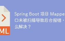 Spring Boot 项目 Mapper 接口未被扫描导致后台报错，怎么解决？