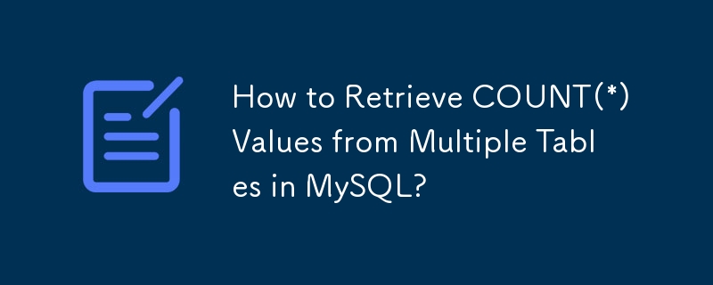 Comment récupérer les valeurs COUNT(*) de plusieurs tables dans MySQL ?