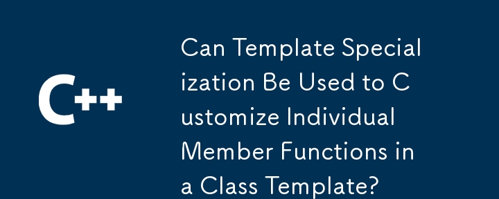 テンプレートの特殊化を使用して、クラス テンプレート内の個々のメンバー関数をカスタマイズできますか?