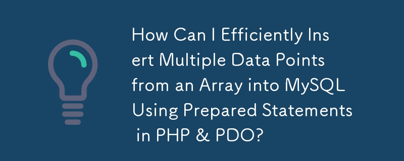 Comment puis-je insérer efficacement plusieurs points de données d'un tableau dans MySQL à l'aide d'instructions préparées en PHP et PDO ?