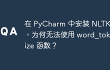 在 PyCharm 中安装 NLTK 后，为何无法使用 word_tokenize 函数？