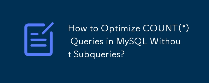 Bagaimana untuk Mengoptimumkan COUNT(*) Pertanyaan dalam MySQL Tanpa Subquery?