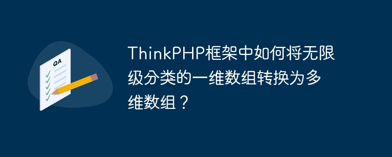 ThinkPHP框架中如何将无限级分类的一维数组转换为多维数组?