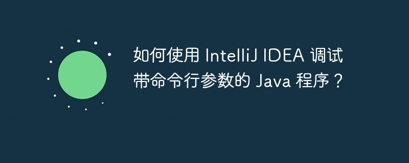 如何使用 IntelliJ IDEA 调试带命令行参数的 Java 程序?