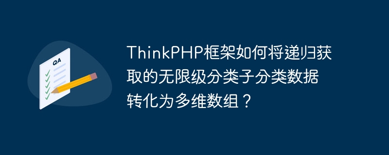 ThinkPHP框架如何将递归获取的无限级分类子分类数据转化为多维数组?