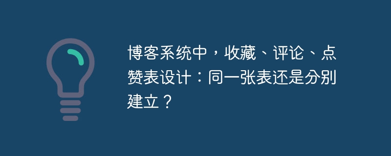 博客系统中,收藏、评论、点赞表设计:同一张表还是分别建立?