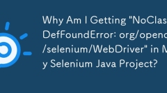 Why Am I Getting 'NoClassDefFoundError: org/openqa/selenium/WebDriver' in My Selenium Java Project?