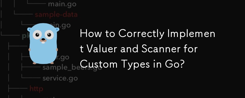 Comment implémenter correctement Valuer et Scanner pour les types personnalisés dans Go ?