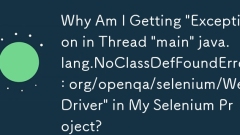 Why Am I Getting 'Exception in Thread 'main' java.lang.NoClassDefFoundError: org/openqa/selenium/WebDriver' in My Selenium Project?