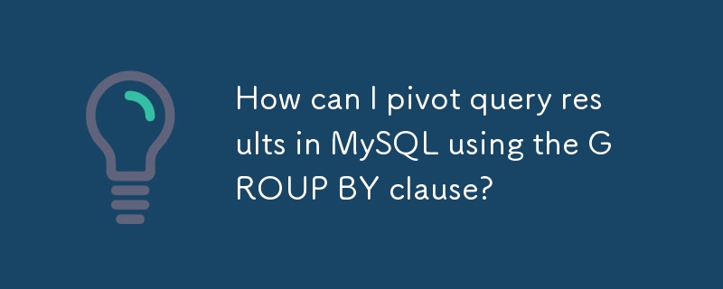 How can I pivot query results in MySQL using the GROUP BY clause?