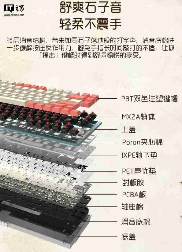 樱桃 KW300 MX 无线机械键盘开售：81 键紧凑布局、双模连接，699 元