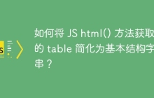 如何将 JS html() 方法获取到的 table 简化为基本结构字符串?