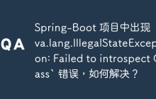 Spring-Boot 项目中出现  `java.lang.IllegalStateException: Failed to introspect Class` 错误，如何解决？