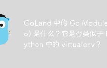 GoLand 中的 Go Modules(vgo) 是什么？它是否类似于 Python 中的 virtualenv？