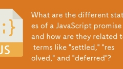 What are the different states of a JavaScript promise and how are they related to terms like 'settled,' 'resolved,' and 'deferred'?