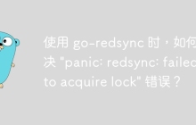 使用 go-redsync 时，如何解决 "panic: redsync: failed to acquire lock" 错误？
