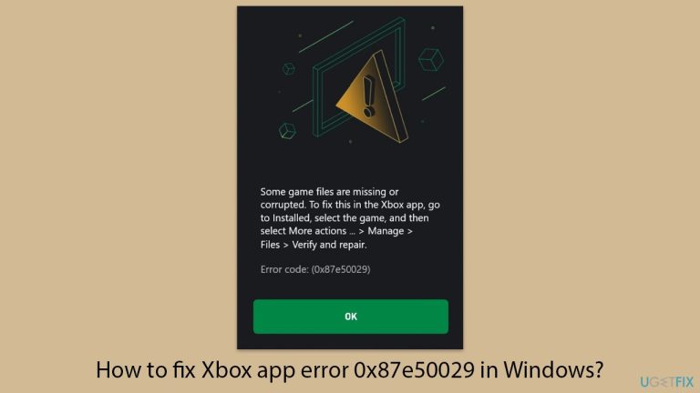 Windows에서 Xbox 앱 오류 0x87e50029를 수정하는 방법은 무엇입니까?