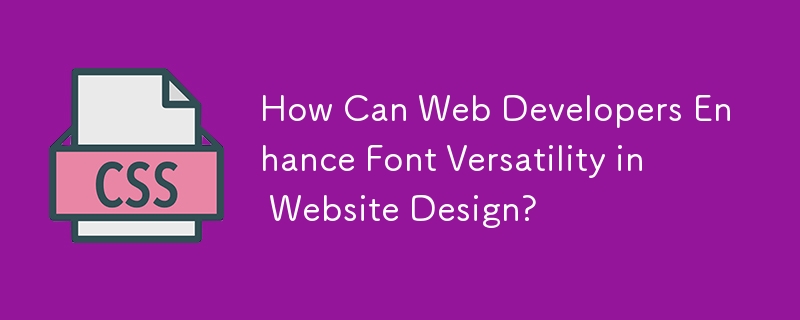 Web 開発者はどのようにして Web サイトのデザインにおけるフォントの多様性を高めることができるでしょうか?