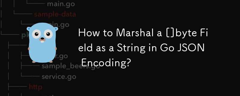 Wie marshaliere ich ein []byte-Feld als String in der Go-JSON-Codierung?