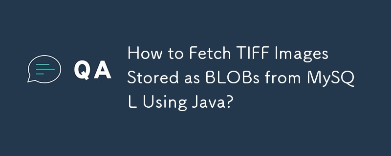 如何使用 Java 从 MySQL 获取存储为 BLOB 的 TIFF 图像？