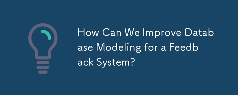 Bagaimanakah Kami Boleh Meningkatkan Pemodelan Pangkalan Data untuk Sistem Maklum Balas?