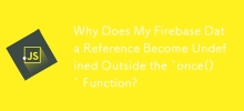 Why Does My Firebase Data Reference Become Undefined Outside the `once()` Function?