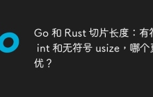 Go 和 Rust 切片长度：有符号 int 和无符号 usize，哪个更优？