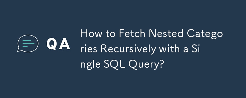 如何使用单个 SQL 查询递归获取嵌套类别？