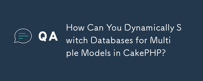 Wie können Sie Datenbanken für mehrere Modelle in CakePHP dynamisch wechseln?