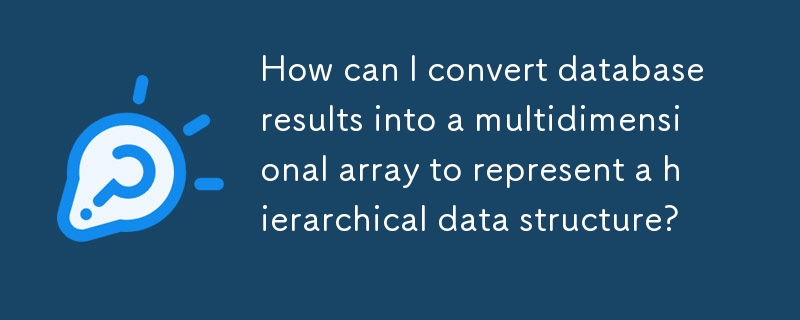 Comment puis-je convertir les résultats d’une base de données en un tableau multidimensionnel pour représenter une structure de données hiérarchique ?